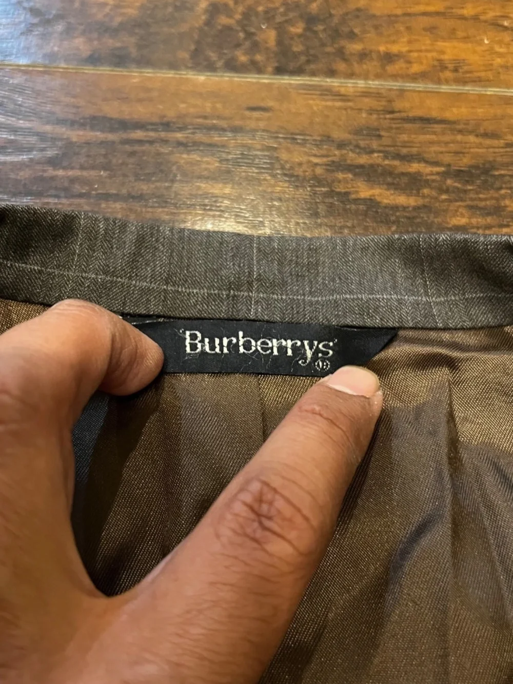 Vintage Burberry Single Breasted Suit Jacket Men 42L Wool Brown Check Made USA